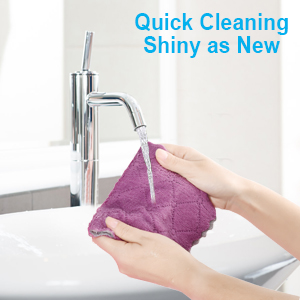 12PCS Kitchen Towels Dish Towels, Multipurpose Reusable Dish Cloths, Double-Sided Microfiber Cleaning Rags for Furniture, Tea, Bowl, 10x 6 inch