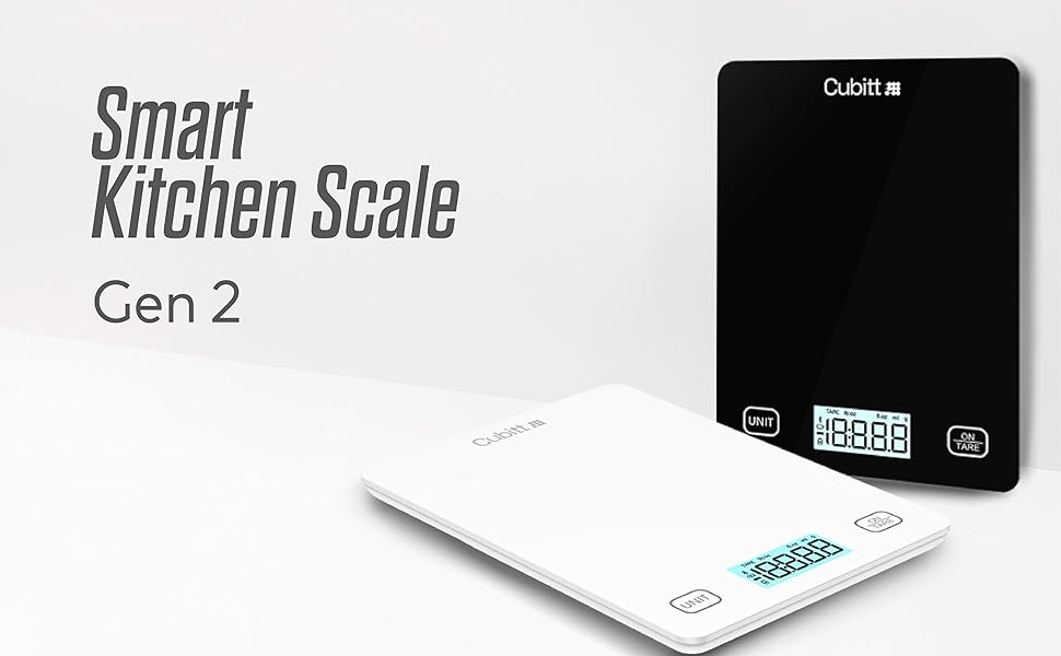 CUBITT Smart Kitchen Scale, Bluetooth Food Scale with Nutritional Calculator for Keto, Macro and Calorie, Digital Grams and Oz for Weight Loss, Cooking and Baking with Smartphone APP (Black Color)