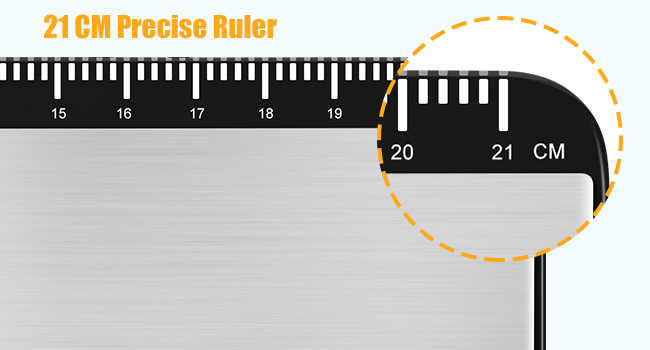 33lb Digital Kitchen Scale Large Weighing Area (9 in), Diyife Professional Electronic Food Scale, Stainless Steel Household Scale, Touch Control, LCD Display, Hangable, 6 Units, Tare, with Batteries