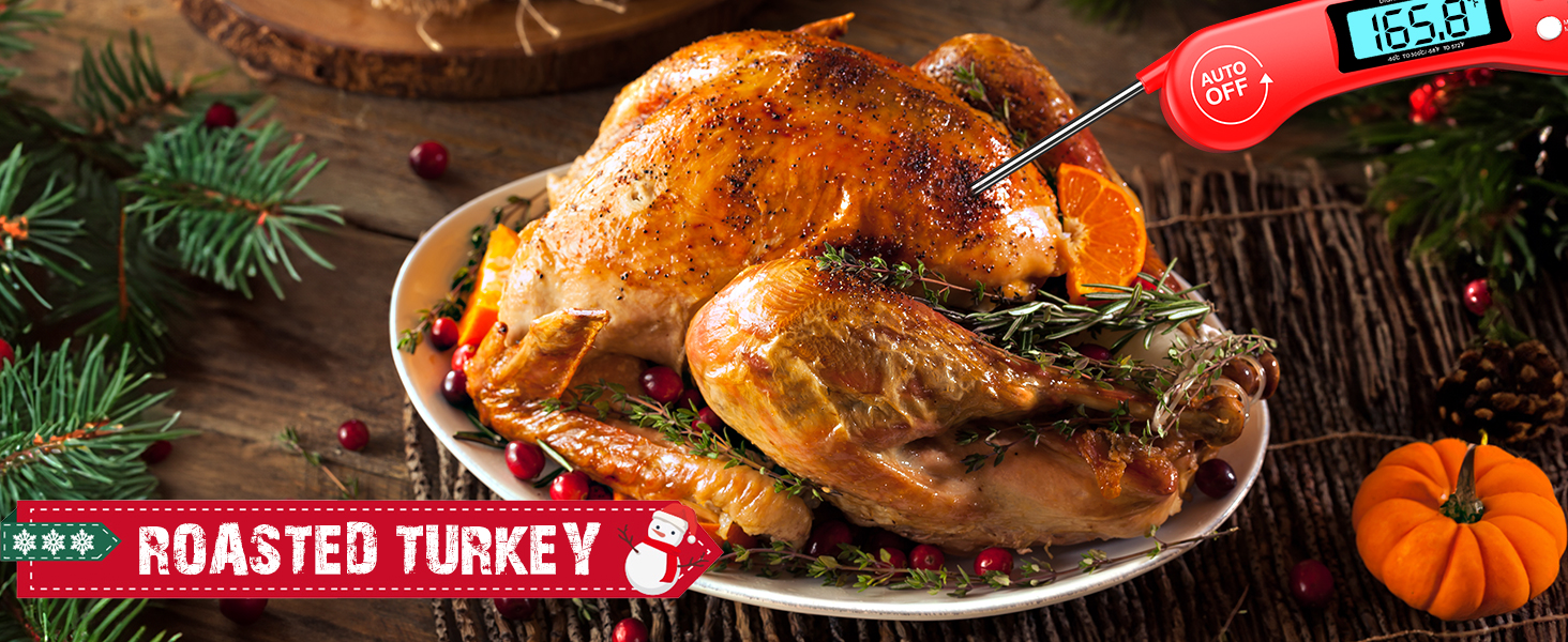 DOQAUS Digital Meat Thermometer, Instant Read Food Thermometer for Cooking with Backlit & Auto-Rotating Display, 4.6” Probe for Grilling, Baking, and Perfect BBQ