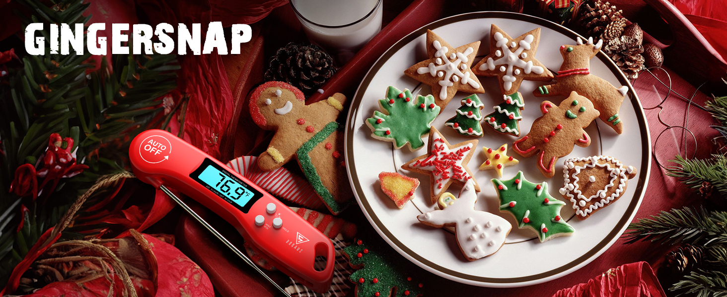 DOQAUS Digital Meat Thermometer, Instant Read Food Thermometer for Cooking with Backlit & Auto-Rotating Display, 4.6” Probe for Grilling, Baking, and Perfect BBQ