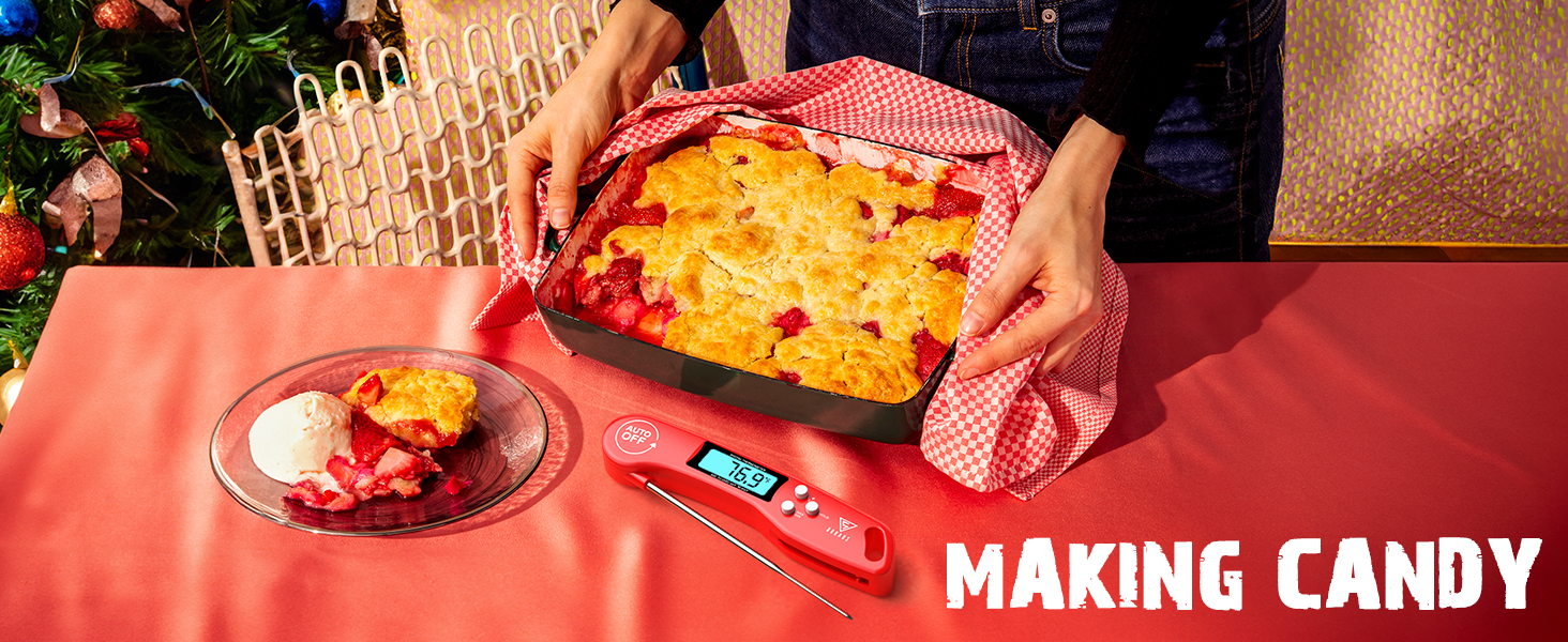 DOQAUS Digital Meat Thermometer, Instant Read Food Thermometer for Cooking with Backlit & Auto-Rotating Display, 4.6” Probe for Grilling, Baking, and Perfect BBQ