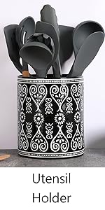 Ceramic Spoon Rest, Cooking Spoon Holder for Kitchen Counter/Stove Top/Dining Table Modern Farmhouse Decorative, Large (Blue)