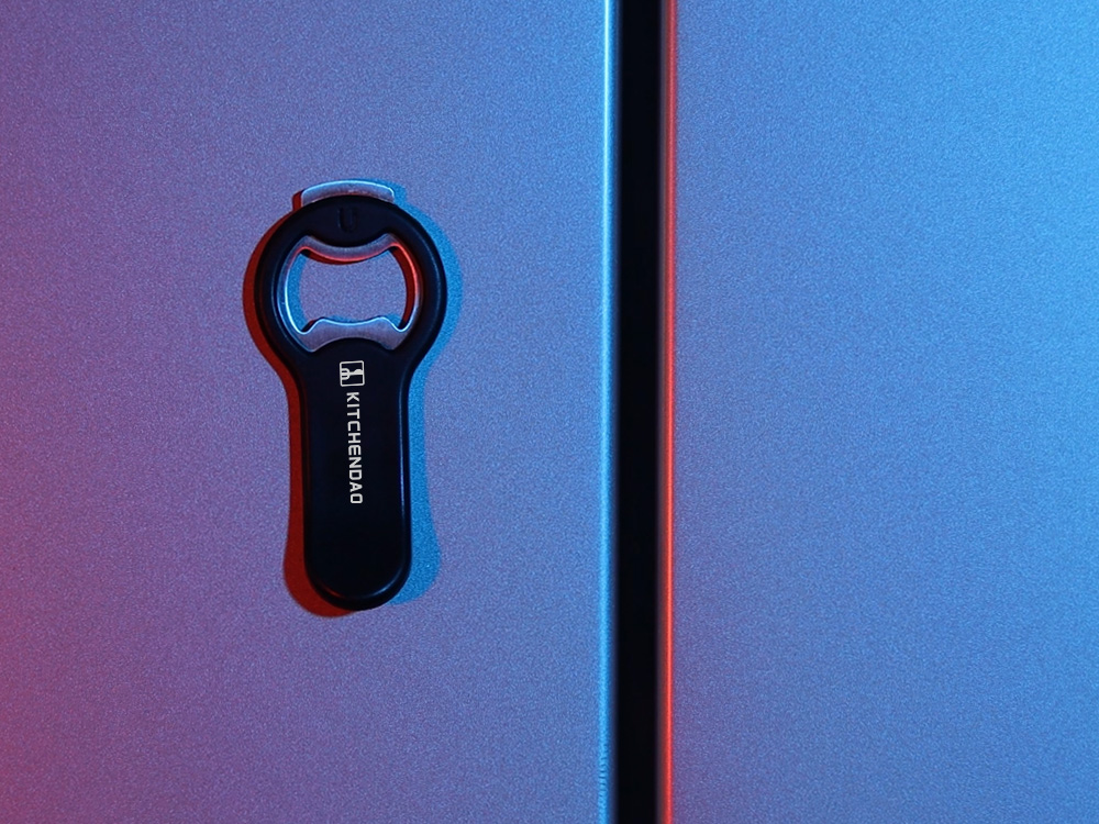 KITCHENDAO 2 in 1 Magnetic Beer Bottle Opener for Fridge and RV with Cap Catcher - Pop Can Soda Can Opener, Stick to Refrigerator for Easy Storage with Magnet, Gift for Men Husband Father