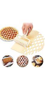 Lattice Roller Cutter, Pie Pizza Cookie Dough Roller Lattice Household Baking Pastry Tools(Plastic lattice cutter)