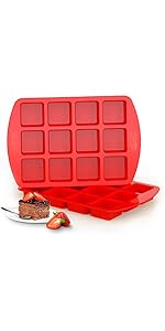 SILIVO Nonstick Fluted Cake Pans (2 Pack) - 7 inch Silicone Cake Pans for Jello, Monkey Bread and Bunte cake