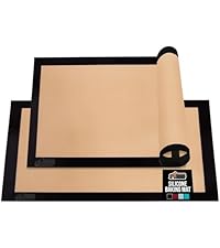 GORILLA GRIP BPA-Free Soft Silicone Oven Mitts and Pot Holders Sets of 4, Heat Resistant Waterproof Cooking Gloves, Thick Cotton Lining, Flexible Gripping for Baking Grilling, Kitchen Trivets, Almond