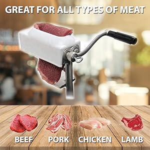 Commercial Meat Tenderizer Cuber – Heavy Duty Steak Flatten Tool Meat Grinder Attachment Clamp-on Rolling Cuber for Efficient Meat Tenderizing
