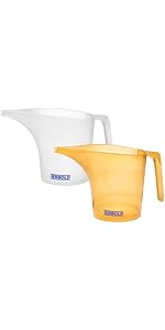 3pc Liquid Measuring Cups Set - 1 Cup, 2 Cup, 1 Quart | Clear Plastic Measure Cups with Long Handles