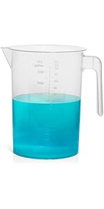 3pc Liquid Measuring Cups Set - 1 Cup, 2 Cup, 1 Quart | Clear Plastic Measure Cups with Long Handles