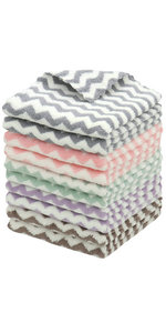 Cotton Cleaning Rags Terry Dish Cloths for Washing Dishes, Set of 8 Dish Rags for Cleaning, Light and Soft Dish Towels for Kitchen Drying Dishes, 11.8 Inch x 11.8 Inch (Mix Color)