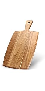 Acacia Wood Cutting Board with Handle Wooden Chopping Board Round Cutting Boards for Kitchen Decor Large Charcuterie Board Tray Teak Meat Cheese Board Bread Serving Platter Butcher Block Pizza Board
