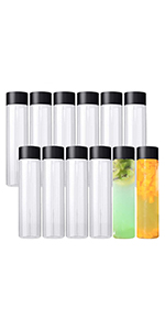 1Pc Plastic Cocktail Shaker with Scale and Strainer Top, Clear Plastic Cocktail Shaker Bottle Wine Mixer Bottle Cocktail Tea Measuring Jigger for Bar Party Home Use (350ml/12oz)