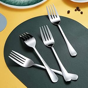 Serving Forks 4 Pieces, Kyraton Serving Fork Cold Meat Fork Stainless Steel Serving Utensils, Serving Set Packing of 4