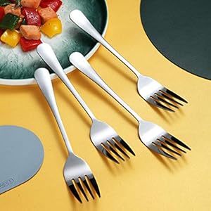 Serving Forks 4 Pieces, Kyraton Serving Fork Cold Meat Fork Stainless Steel Serving Utensils, Serving Set Packing of 4