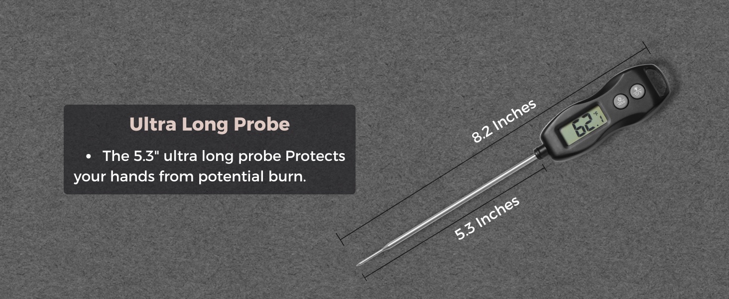 Digital Meat Thermometer Backlight,Waterproof Instant Read Food Thermometer for Cooking Grilling BBQ Baking Liquids Beef Turkey (Black)