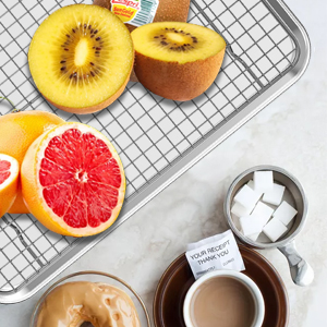 Quarter Sheet Pan with Cooling Rack Set [2 Baking Sheets + 2 Baking Racks], CEKEE Stainless Steel Cookie Sheets for Baking and Wire Rack - Rust & Warp Resistant & Nonstick, Size 12 x 9.8 x 1 Inch