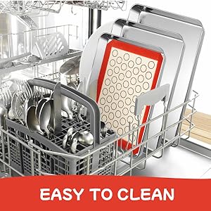 Baking Sheet with Silicone Baking Mat Set,CEKEE Stainless Steel Baking Sheet Pan Tray, Cookie Sheets for Baking, 6PCS Baking Supplies Bakeware Sets for Oven Making Cookies, Macaroons, Bread