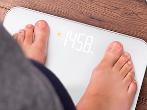 Greater Goods AccuCheck Digital Scale for Body Weight - Accurate Digital Bathroom Scale with High-Precision Sensors, Large Easy-to-Read Backlit Display, 400 lb Capacity, Auto Step-On (White)