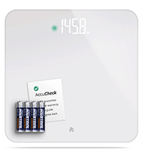 Greater Goods AccuCheck Digital Scale for Body Weight - Accurate Digital Bathroom Scale with High-Precision Sensors, Large Easy-to-Read Backlit Display, 400 lb Capacity, Auto Step-On (White)