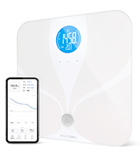 Greater Goods AccuCheck Digital Scale for Body Weight - Accurate Digital Bathroom Scale with High-Precision Sensors, Large Easy-to-Read Backlit Display, 400 lb Capacity, Auto Step-On (White)