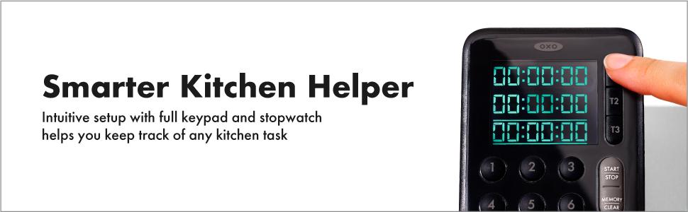 OXO Good Grips Digital Triple Kitchen Timer - Black