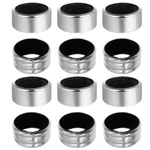 12pcs Stainless Steel Wine Bottle Collars: Classy Wine Collar Drip Rings, Simple Wine Stopper with Velvet Felt, Small Handy Gadgets for Kitchen and Bar