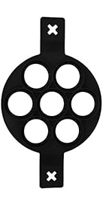 2PCS Pancake Maker Mold, 7 Cavity Star/Heart Shape Nonstick Reusable Silicone Egg Mold Ring with Handle Kitchen Cooking Baking Tools for Muffin Fried Egg Burger