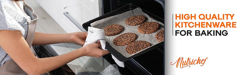 NutriChef 2-Piece XL Mega Cookie Sheet Baking Pans Set - 22