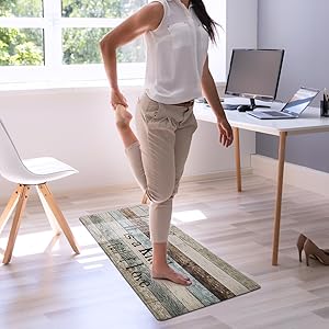 FRESHMINT Farmhouse Kitchen Mats Sets 2 Piece Cushioned Anti-Fatigue Comfort Mat for Home & Office Ergonomically Engineered Memory Foam Kitchen Rug Waterproof Non-Skid, 30