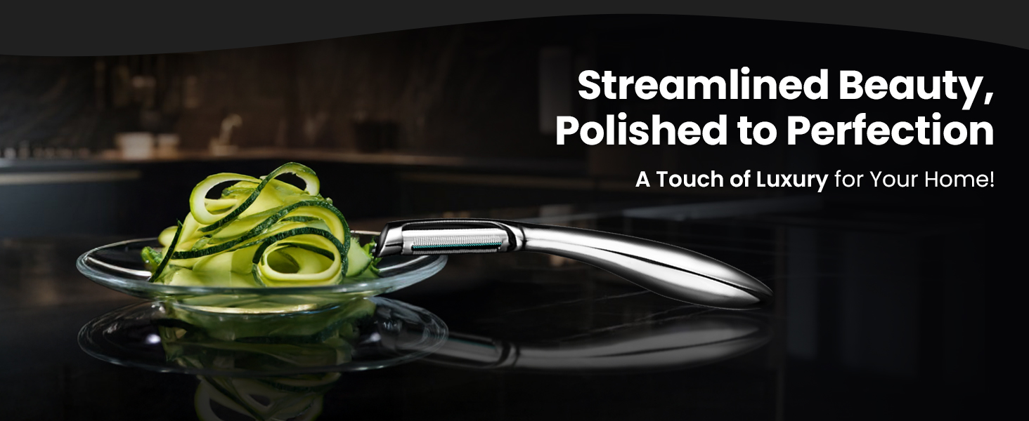 Vegetable Peeler, Premium Stainless Steel Potato Peeler, High Tensile Ultra Sharp Blade Fruit and Food Slicer, I Shaped with Ergonomic Non-Slip Handle, Dishwasher Safe with 5 Years Warranty