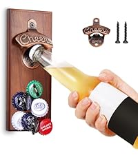 Gifts for Men Dad, Magnetic Beer Bottle Opener Wall Mounted with Auto Catch, Unique Beer Gifts for Men Him Boyfriend Grandpa Husband Uncle, Cool Gadgets for Birthday Housewarming Presents