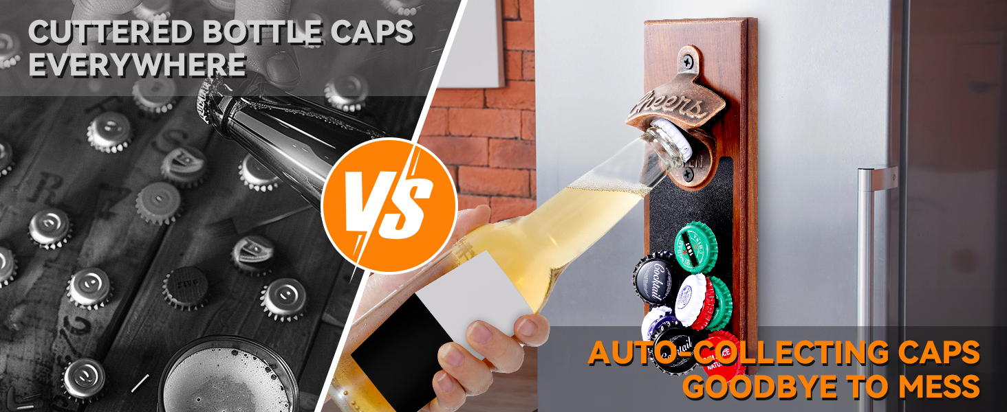 Gifts for Men Dad, Magnetic Beer Bottle Opener Wall Mounted with Auto Catch, Unique Beer Gifts for Men Him Boyfriend Grandpa Husband Uncle, Cool Gadgets for Birthday Housewarming Presents