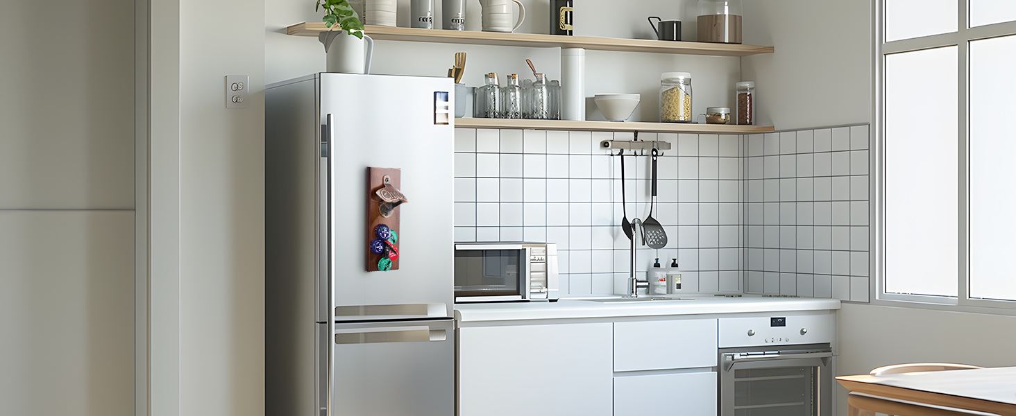 Gifts for Men Dad, Magnetic Beer Bottle Opener Wall Mounted with Auto Catch, Unique Beer Gifts for Men Him Boyfriend Grandpa Husband Uncle, Cool Gadgets for Birthday Housewarming Presents