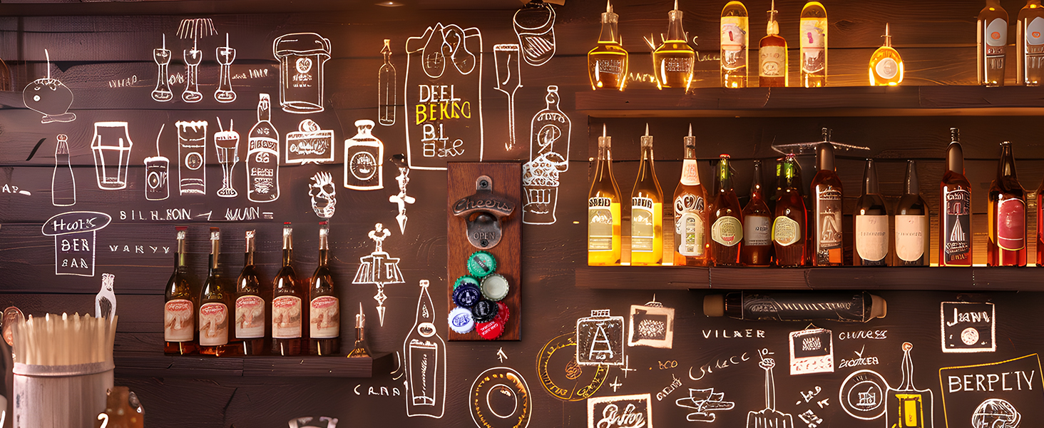 Gifts for Men Dad, Magnetic Beer Bottle Opener Wall Mounted with Auto Catch, Unique Beer Gifts for Men Him Boyfriend Grandpa Husband Uncle, Cool Gadgets for Birthday Housewarming Presents