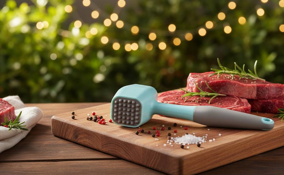 Meat Tenderizer Hammer Mallet With Comfort Grip Rubber Handle, Dual-Sided Meat Pounder For Tenderizing Steak, Beef, Chicken, Lamb, Vegetable, Minced Meat And Hard Candy, Easy To Clean