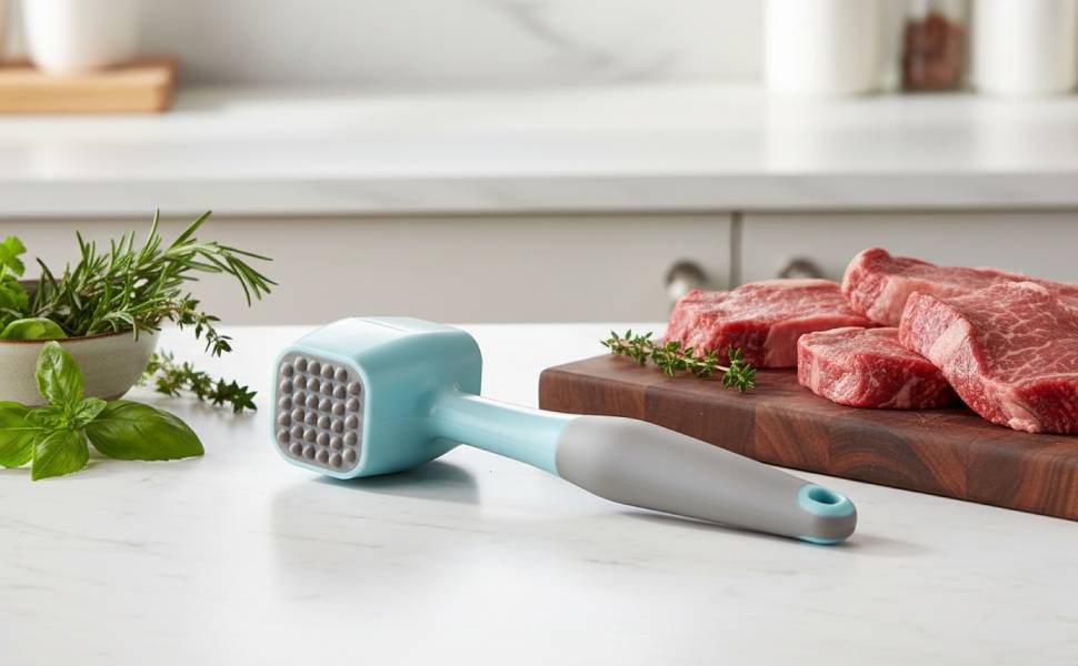 Meat Tenderizer Hammer Mallet With Comfort Grip Rubber Handle, Dual-Sided Meat Pounder For Tenderizing Steak, Beef, Chicken, Lamb, Vegetable, Minced Meat And Hard Candy, Easy To Clean