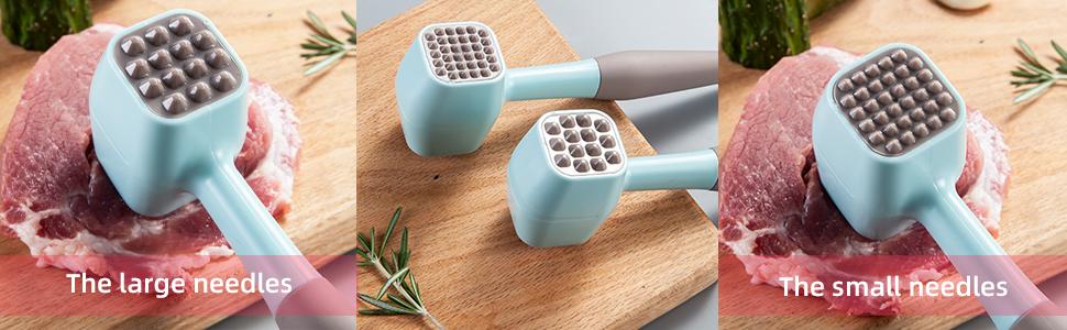 Meat Tenderizer Hammer Mallet With Comfort Grip Rubber Handle, Dual-Sided Meat Pounder For Tenderizing Steak, Beef, Chicken, Lamb, Vegetable, Minced Meat And Hard Candy, Easy To Clean