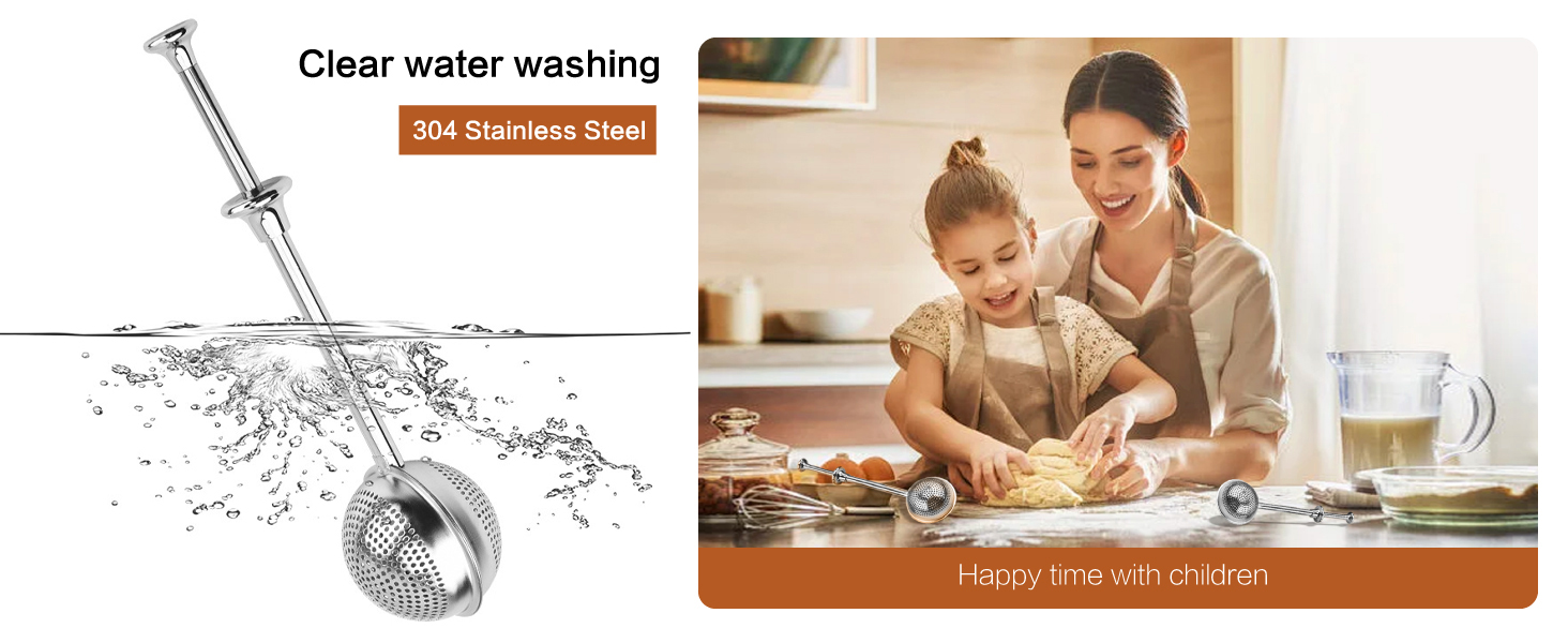 2 Pcs Bakers Dusting Wand for Sugar Flour and Spices, Stainless Steel Flour Duster for Baking, Powdered Sugar Shaker Duster Sifter, Spring-operated Handle for One-handed Operation