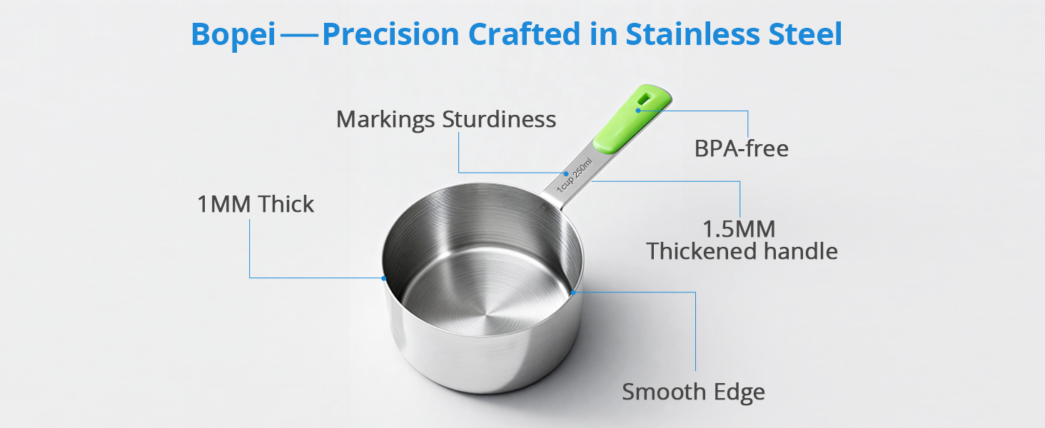 Measuring Cups and Spoons Set Stainless Steel 10 Piece for Cooking and Baking (5 Cups + 5 Spoons, Colorful Handles)