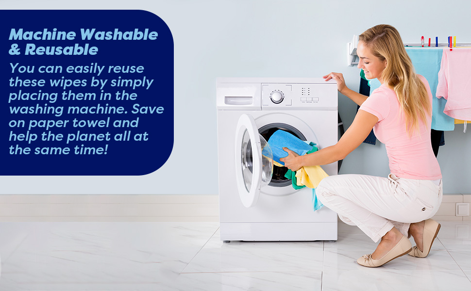 SCRUBIT Reusable Cleaning Wipes, Handy Wipes for Kitchen and Office - Dish Cloths for Washing Dishes - Multi Purpose Disposable Cleaning Towels (12 x 20 in) 72 Pack (Blue)