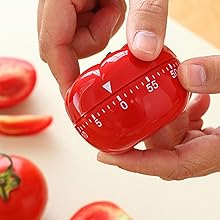 Cute Tomato Shape 360 Degree Rotating Kitchen Cooking Timer Kitchen Craft Mechanical Wind Up 60 Minutes Timer