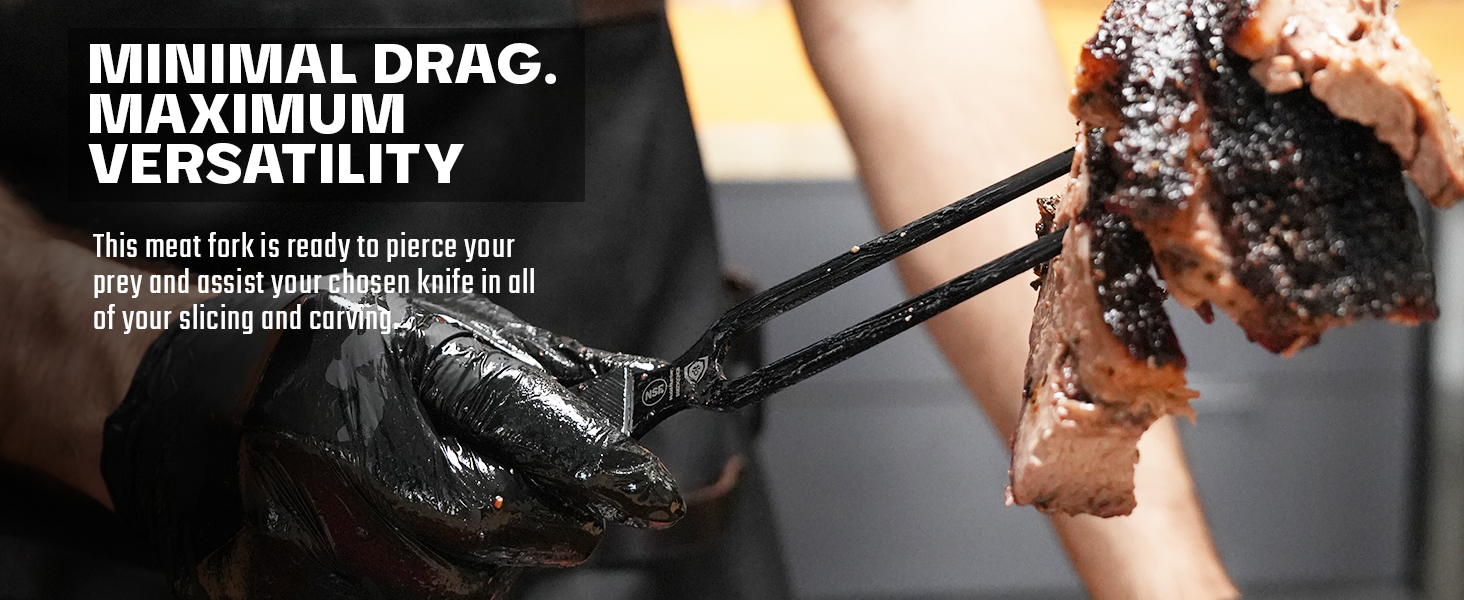 Dalstrong Meat Fork - 8.5 inch - Shadow Black Series - Black Titanium Nitride Coated - High Carbon 7CR17MOV-X Steel - Barbecue Carving Fork - Kitchen Utensils - Two Pronged Fork - NSF Certified