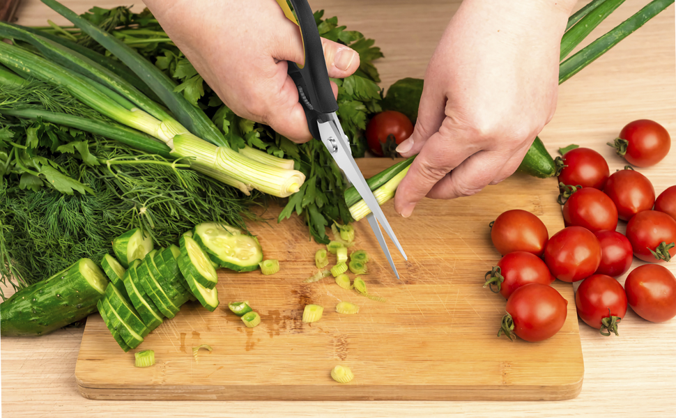 iBayam All Purpose Kitchen Shears Heavy Duty - Stainless Steel Kitchen Shears With Protective Sheath, Soft Grip Handle, Food & Meat Scissors, Home, Kitchen, Dining Utility Gadgets/Essentials/Utensils