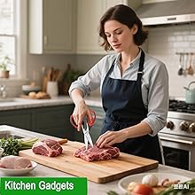 iBayam All Purpose Kitchen Shears Heavy Duty - Stainless Steel Kitchen Shears With Protective Sheath, Soft Grip Handle, Food & Meat Scissors, Home, Kitchen, Dining Utility Gadgets/Essentials/Utensils