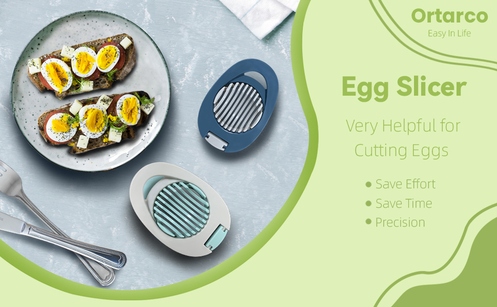Egg Slicer for Hard Boiled Eggs Cutter with Stainless Steel Wire Dishwasher Safe (Green)