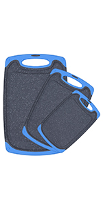 Cutting Boards for Kitchen, Large-Small Cutting Board Set of 3, Dishwasher Safe, Juice Groove, Easy Grip Handle, Non-Slip Rubber Cutting Board