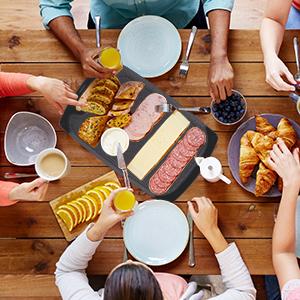 Cutting Boards for Kitchen, Large-Small Cutting Board Set of 3, Dishwasher Safe, Juice Groove, Easy Grip Handle, Non-Slip Rubber Cutting Board