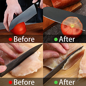 Knife Sharpening Stone Set, Professional Whetstone 4 Side Grit 400/1000 3000/8000, Whetstone Knife Sharpener Stone Set Include Non-slip Base, Leather Strop, Flattening Stone & Angle Guide