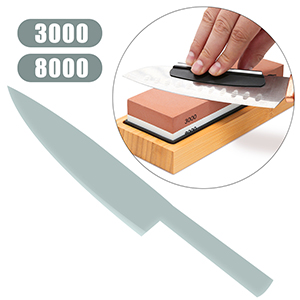 Knife Sharpening Stone Set, Professional Whetstone 4 Side Grit 400/1000 3000/8000, Whetstone Knife Sharpener Stone Set Include Non-slip Base, Leather Strop, Flattening Stone & Angle Guide